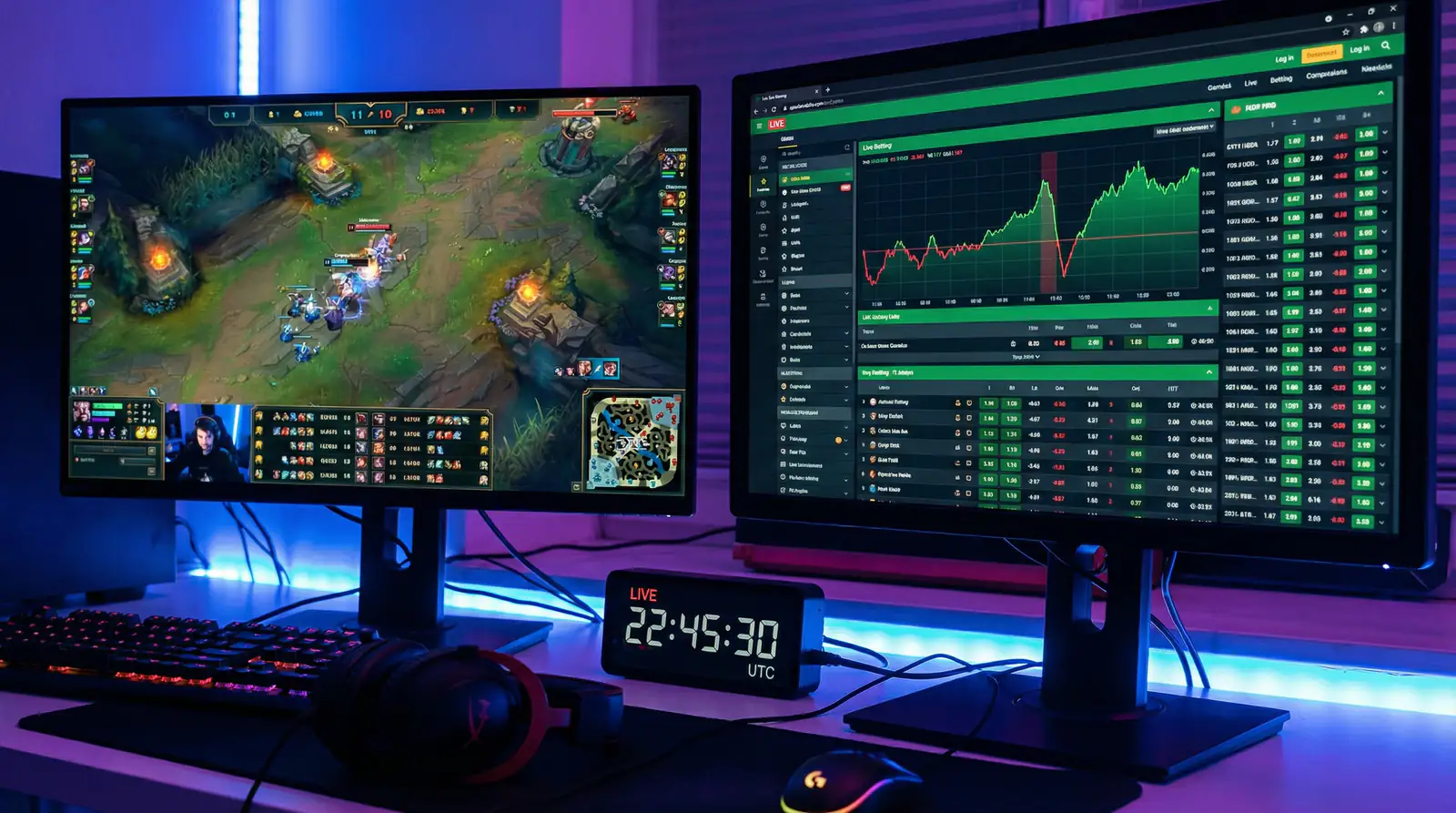 Apuestas en vivo en League of Legends con streaming